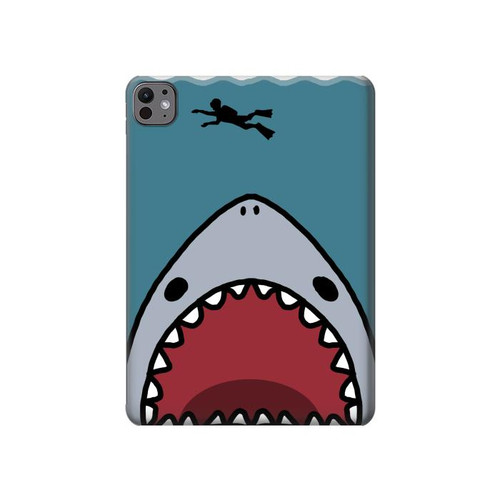 S3825 漫画のサメの海のダイビング Cartoon Shark Sea Diving iPad Pro 11 (2024,2025) タブレットケース