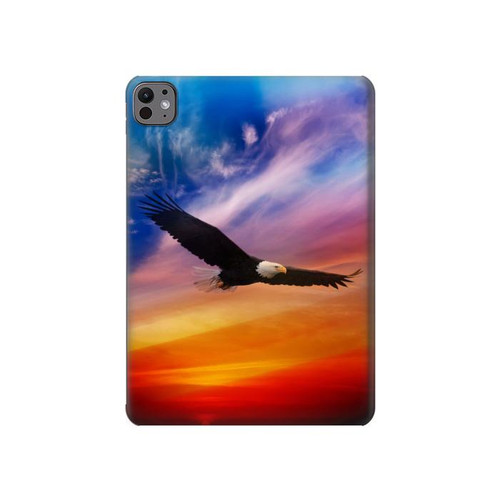 S3841 白頭ワシ カラフルな空 Bald Eagle Flying Colorful Sky iPad Pro 11 (2024,2025) タブレットケース