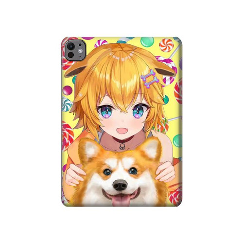 S3918 赤ちゃんコーギー犬コーギー女の子キャンディー Baby Corgi Dog Corgi Girl Candy iPad Pro 11 (2024) タブレットケース