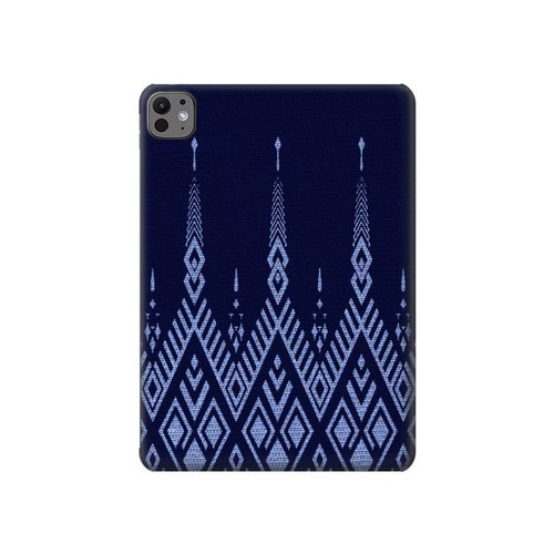 S3950 テキスタイル タイ ブルー パターン Textile Thai Blue Pattern iPad Pro 11 (2024,2025) タブレットケース