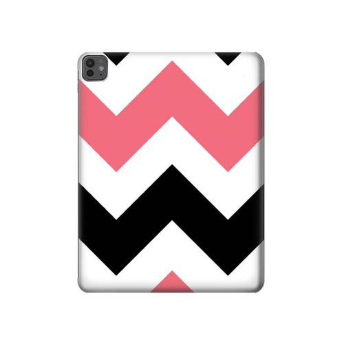 S1849 ピンクブラックシェブロンジグザグ Pink Black Chevron Zigzag iPad Pro 13 (2024,2025) タブレットケース