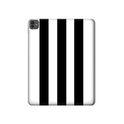 S2297 黒と白の縦縞 Black and White Vertical Stripes iPad Pro 13 (2024,2025), Air 13 2026 タブレットケース