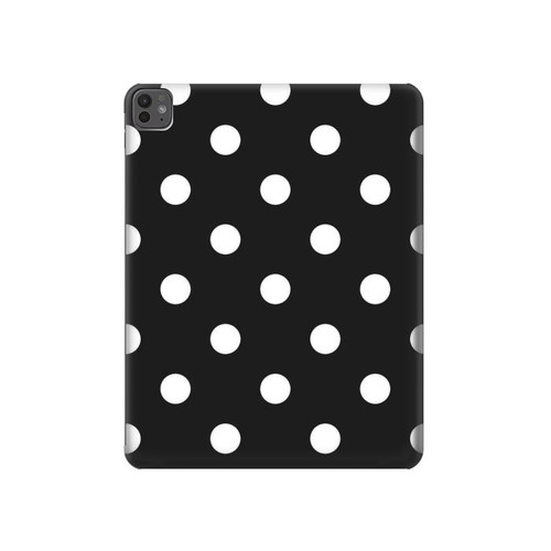 S2299 黒い水玉 Black Polka Dots iPad Pro 13 (2024,2025) タブレットケース