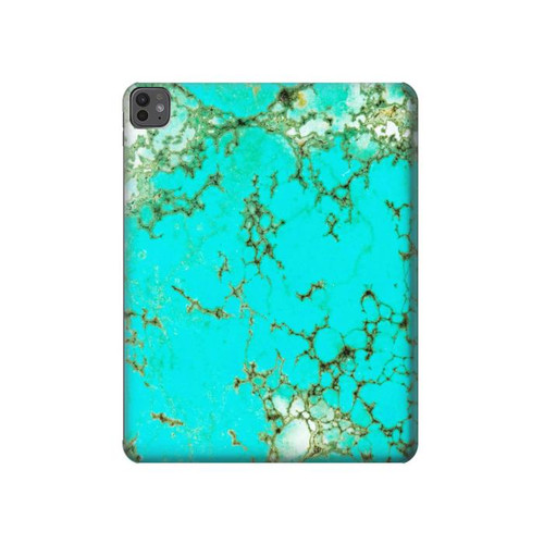 S2377 ターコイズの宝石用原石のグラフィックプリント Turquoise Gemstone Texture Graphic Printed iPad Pro 13 (2024,2025) タブレットケース
