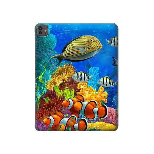 S2568 海と魚とサンゴ Sea Seabed Fish Corals Underwater Ocean iPad Pro 13 (2024,2025), Air 13 2026 タブレットケース