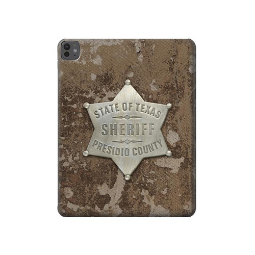S2868 テキサス保安官バッジ Texas Presidio County Sheriff Badge iPad Pro 13 (2024,2025), Air 13 2026 タブレットケース