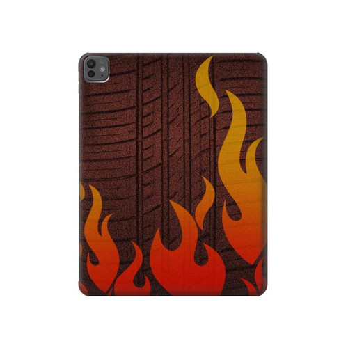 S2988 火災ラリー車のタイヤ Rally Car Tire Fire iPad Pro 13 (2024,2025), Air 13 2026 タブレットケース