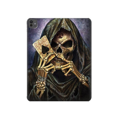 S3594 死神ポーカー Grim Reaper Wins Poker iPad Pro 13 (2024,2025), Air 13 2026 タブレットケース