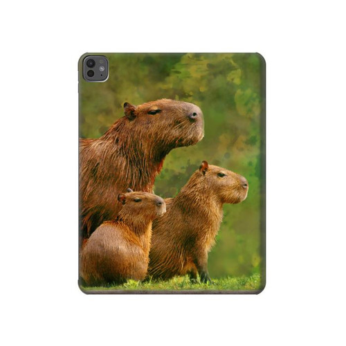 S3917 カピバラの家族 巨大モルモット Capybara Family Giant Guinea Pig iPad Pro 13 (2024,2025) タブレットケース