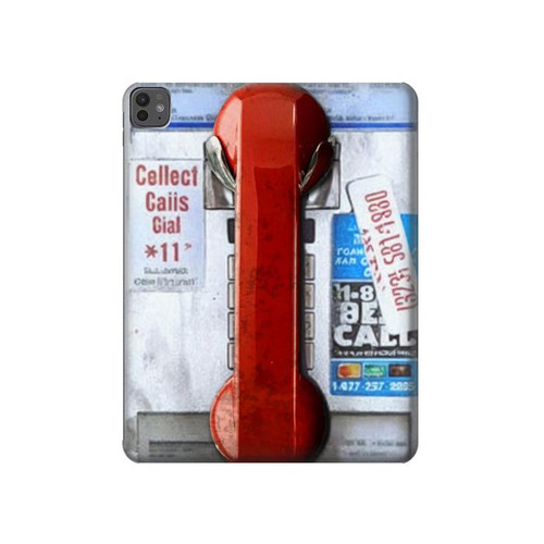 S3925 コラージュヴィンテージ公衆電話 Collage Vintage Pay Phone iPad Pro 13 (2024,2025), Air 13 2026 タブレットケース