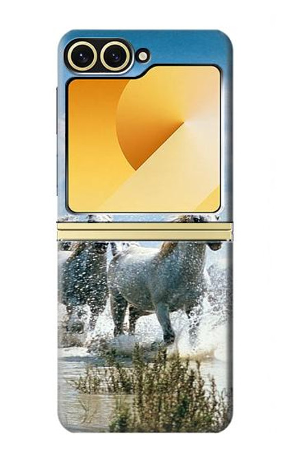 S0250 白馬 White Horse Samsung Galaxy Z Flip 6, Flip 7 FE バックケース、フリップケース・カバー