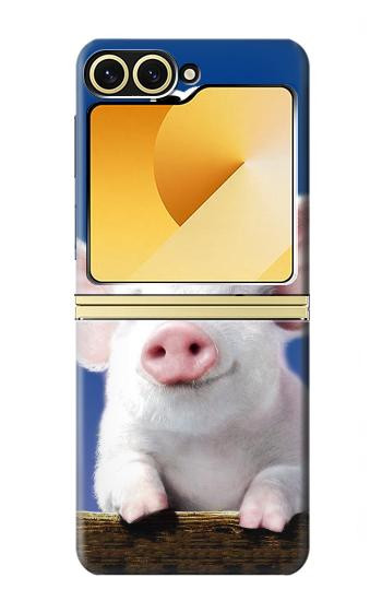 S0608 私はベーコンが大好き かわいい子ブタ I Love Bacon Cute Baby Pig Samsung Galaxy Z Flip 6, Flip 7 FE バックケース、フリップケース・カバー