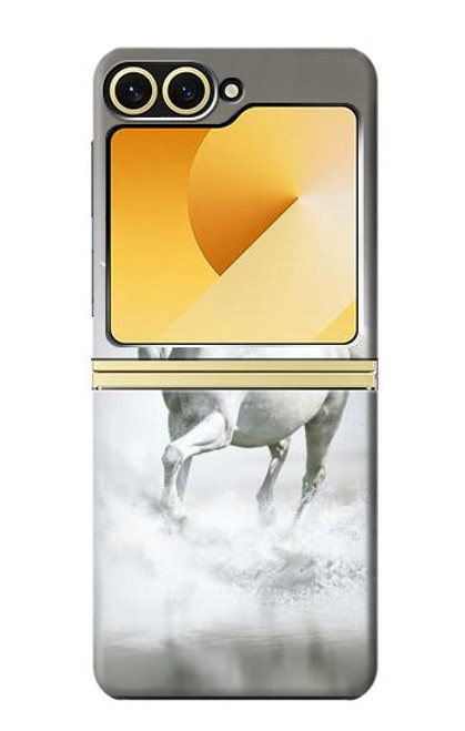 S0932 白馬 White Horse Samsung Galaxy Z Flip 6, Flip 7 FE バックケース、フリップケース・カバー