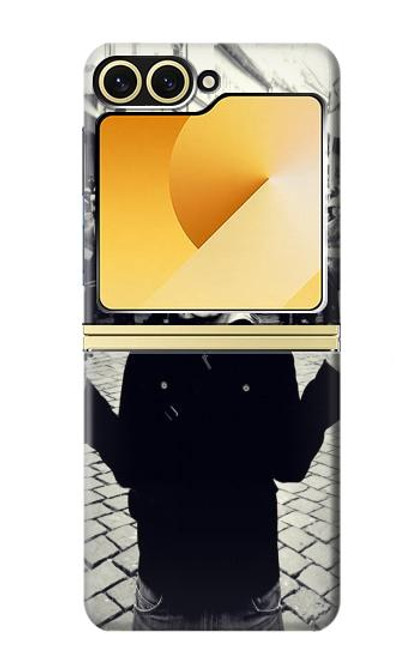 S1108 スクリームマスク 抗議者 Skull Mask Man Protester Samsung Galaxy Z Flip 6, Flip 7 FE バックケース、フリップケース・カバー