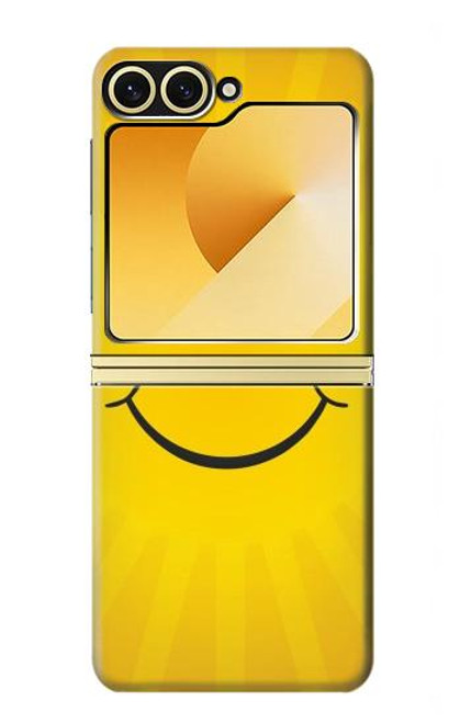 S1146 スマイル黄色の日 Yellow Sun Smile Samsung Galaxy Z Flip 6, Flip 7 FE バックケース、フリップケース・カバー