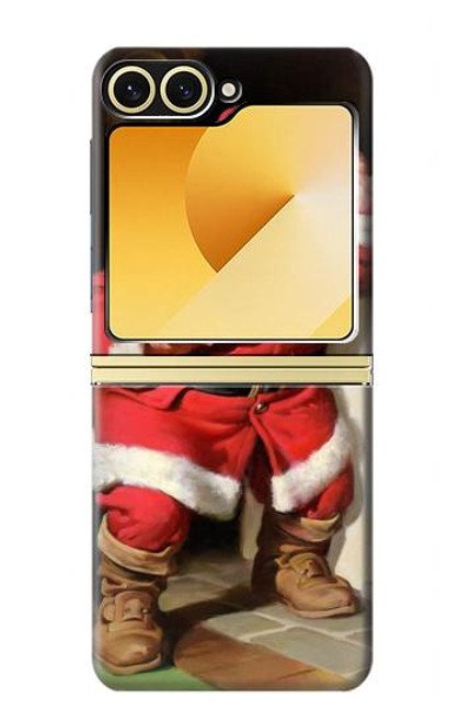 S1417 サンタクロースメリークリスマス Santa Claus Merry Xmas Samsung Galaxy Z Flip 6, Flip 7 FE バックケース、フリップケース・カバー