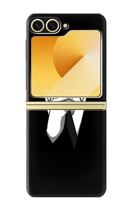 S1591 ブラックスーツで匿名の男 Anonymous Man in Black Suit Samsung Galaxy Z Flip 6, Flip 7 FE バックケース、フリップケース・カバー