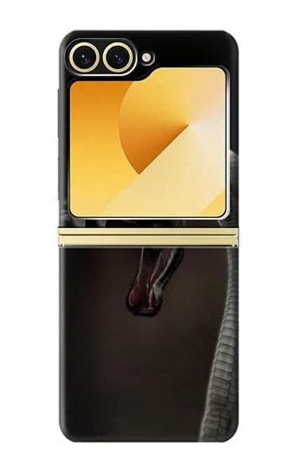 S1597 ブラックマンバ 毒蛇 Black Mamba Snake Samsung Galaxy Z Flip 6, Flip 7 FE バックケース、フリップケース・カバー
