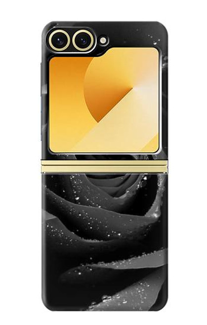 S1598 黒バラ Black Rose Samsung Galaxy Z Flip 6, Flip 7 FE バックケース、フリップケース・カバー