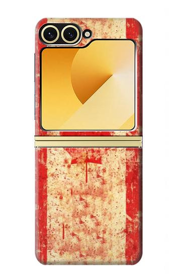 S1603 カナダの国旗ヴィンテージ Canada Flag Old Vintage Samsung Galaxy Z Flip 6, Flip 7 FE バックケース、フリップケース・カバー