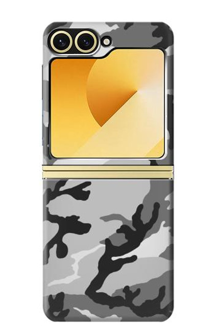 S1721 雪迷彩グラフィックプリント Snow Camo Camouflage Graphic Printed Samsung Galaxy Z Flip 6, Flip 7 FE バックケース、フリップケース・カバー