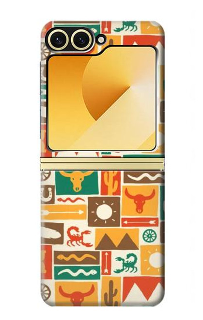 S1873 ウェスタンパターン Western Pattern Samsung Galaxy Z Flip 6 バックケース、フリップケース・カバー