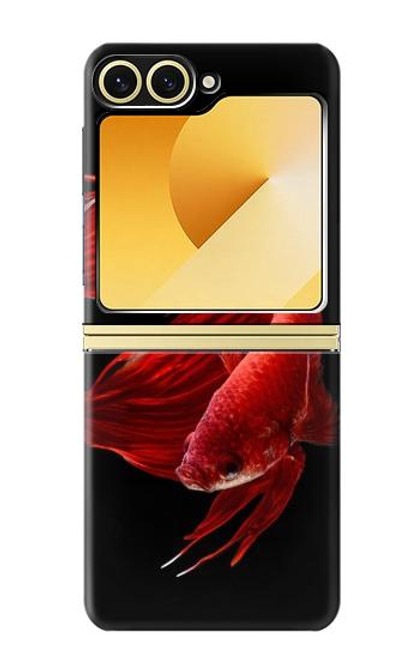 S2092 シャムと戦うサイアム Red Siamese Fighting Fish Samsung Galaxy Z Flip 6, Flip 7 FE バックケース、フリップケース・カバー