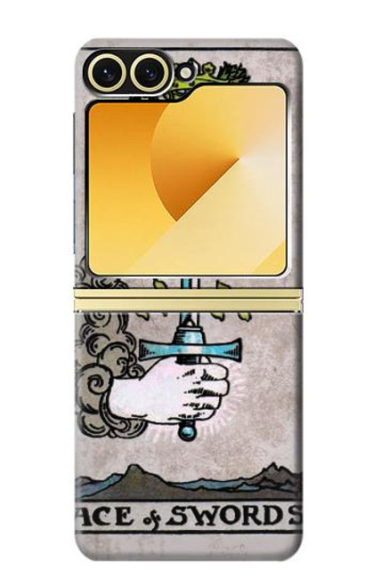 S2482 タロットカード 剣のエース Tarot Card Ace of Swords Samsung Galaxy Z Flip 6, Flip 7 FE バックケース、フリップケース・カバー