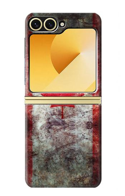 S2490 カナダメープルリーフ旗 Canada Maple Leaf Flag Texture Samsung Galaxy Z Flip 6, Flip 7 FE バックケース、フリップケース・カバー