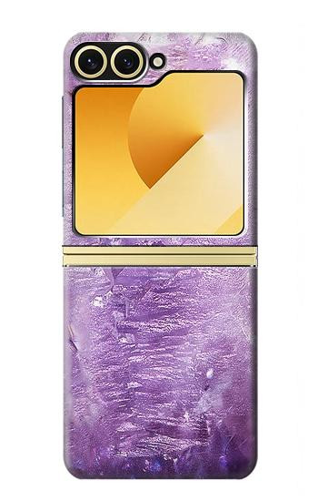 S2690 アメジスト結晶グラフィックプリント Amethyst Crystals Graphic Printed Samsung Galaxy Z Flip 6, Flip 7 FE バックケース、フリップケース・カバー