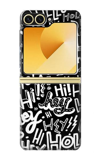 S2744 こんにちはこんにちはねえアートパターン Hey Hi Hello Art Pattern Samsung Galaxy Z Flip 6, Flip 7 FE バックケース、フリップケース・カバー