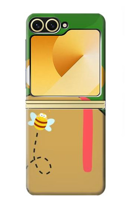 S2765 かわいいカエル ハチ 漫画 Frog Bee Cute Cartoon Samsung Galaxy Z Flip 6, Flip 7 FE バックケース、フリップケース・カバー