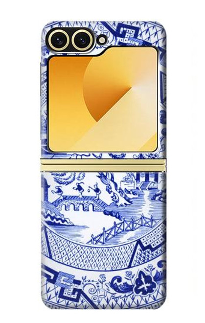 S2768 ウィローパターン グラフィック Willow Pattern Graphic Samsung Galaxy Z Flip 6, Flip 7 FE バックケース、フリップケース・カバー