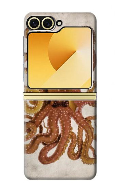 S2801 ヴィンテージタコ Vintage Octopus Samsung Galaxy Z Flip 6, Flip 7 FE バックケース、フリップケース・カバー