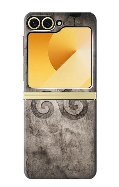 S2892 三脚巴シンボル Triskele Symbol Stone Texture Samsung Galaxy Z Flip 6 バックケース、フリップケース・カバー