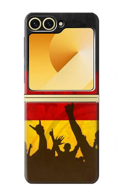 S2966 ドイツサッカー Germany Football Soccer Flag Samsung Galaxy Z Flip 6, Flip 7 FE バックケース、フリップケース・カバー