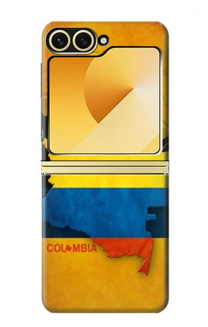 S2996 コロンビアサッカー Colombia Football Soccer Map Flag Samsung Galaxy Z Flip 6, Flip 7 FE バックケース、フリップケース・カバー