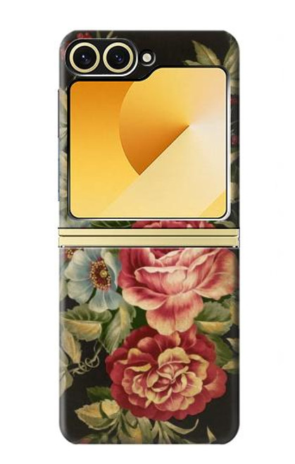 S3013 ヴィンテージバラ Vintage Antique Roses Samsung Galaxy Z Flip 6, Flip 7 FE バックケース、フリップケース・カバー