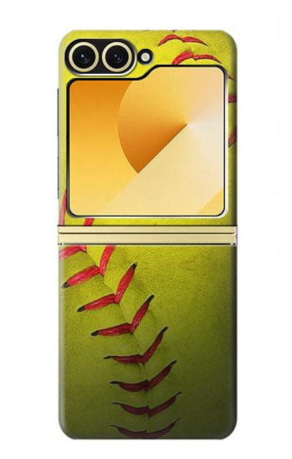 S3031 黄色のソフトボール Yellow Softball Ball Samsung Galaxy Z Flip 6, Flip 7 FE バックケース、フリップケース・カバー