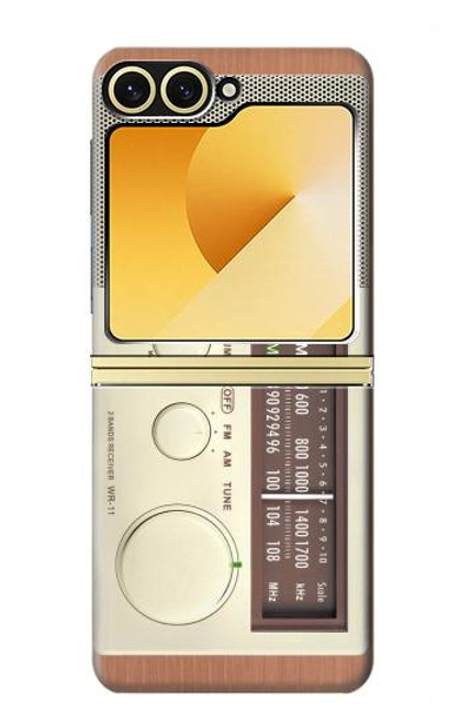 S3165 FM AM木レシーバーグラフィック FM AM Wooden Receiver Graphic Samsung Galaxy Z Flip 6, Flip 7 FE バックケース、フリップケース・カバー