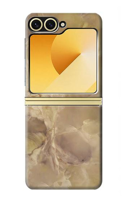 S3240 黄色の大理石 Yellow Marble Stone Samsung Galaxy Z Flip 6, Flip 7 FE バックケース、フリップケース・カバー