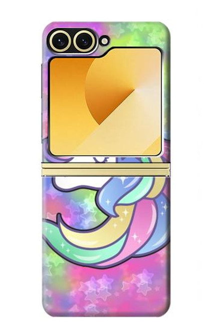 S3264 パステルユニコーン Pastel Unicorn Samsung Galaxy Z Flip 6, Flip 7 FE バックケース、フリップケース・カバー