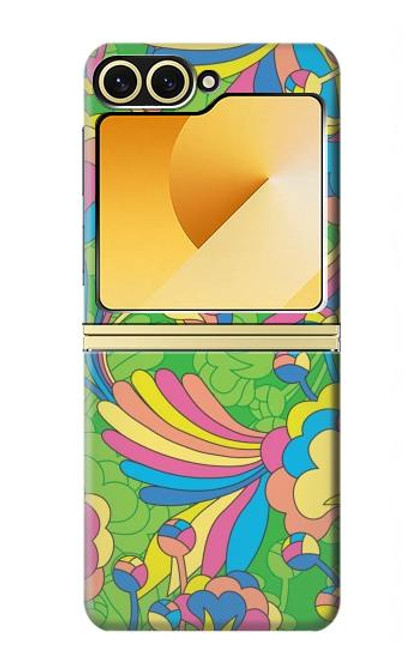 S3273 フラワーラインアートパターン Flower Line Art Pattern Samsung Galaxy Z Flip 6, Flip 7 FE バックケース、フリップケース・カバー