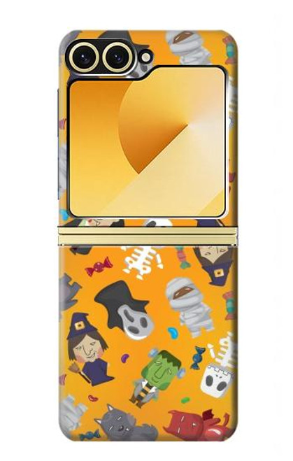 S3275 かわいいハロウィーンの漫画のパターン Cute Halloween Cartoon Pattern Samsung Galaxy Z Flip 6, Flip 7 FE バックケース、フリップケース・カバー