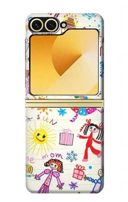 S3280 キッズ・ドローイング Kids Drawing Samsung Galaxy Z Flip 6, Flip 7 FE バックケース、フリップケース・カバー