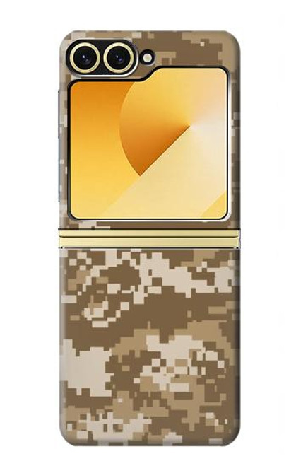 S3294 陸軍砂漠タンコヨーテカモ迷彩 Army Desert Tan Coyote Camo Camouflage Samsung Galaxy Z Flip 6, Flip 7 FE バックケース、フリップケース・カバー