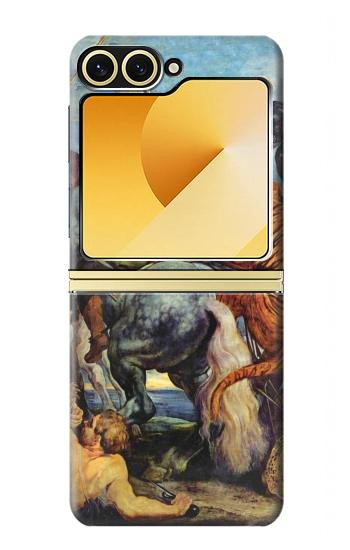 S3331 ピーター・ポール・ルーベンス・タイガー Peter Paul Rubens Tiger und Lowenjagd Samsung Galaxy Z Flip 6, Flip 7 FE バックケース、フリップケース・カバー