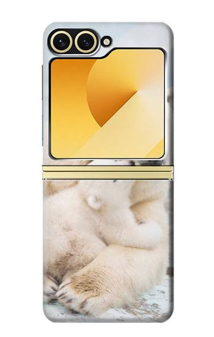 S3373 シロクマ抱擁家族 Polar Bear Hug Family Samsung Galaxy Z Flip 6, Flip 7 FE バックケース、フリップケース・カバー