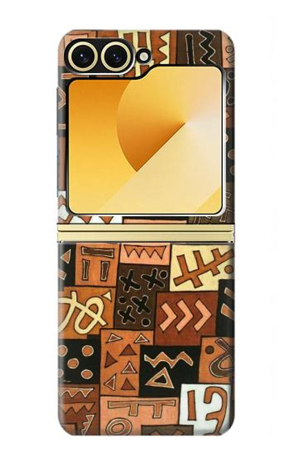 S3460 マリ芸術 Mali Art Pattern Samsung Galaxy Z Flip 6, Flip 7 FE バックケース、フリップケース・カバー