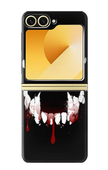 S3527 吸血鬼の歯 Vampire Teeth Bloodstain Samsung Galaxy Z Flip 6, Flip 7 FE バックケース、フリップケース・カバー